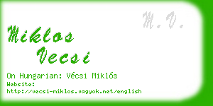 miklos vecsi business card